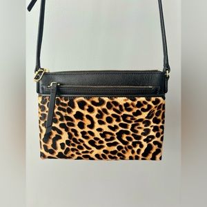 Talbot’s Leather Crossbody w/ Insert - Leopard Print Calf Hair